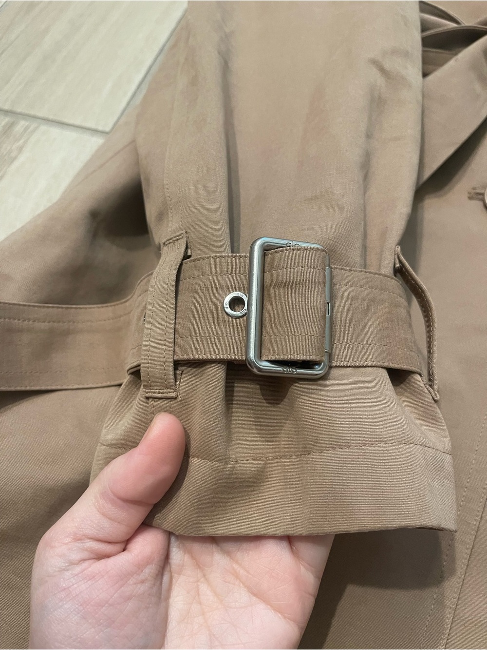Alo Yoga Prime Trench Coat Jacket Toasted Almond Sz S 4-6 W4620R - Picture 13 of 16